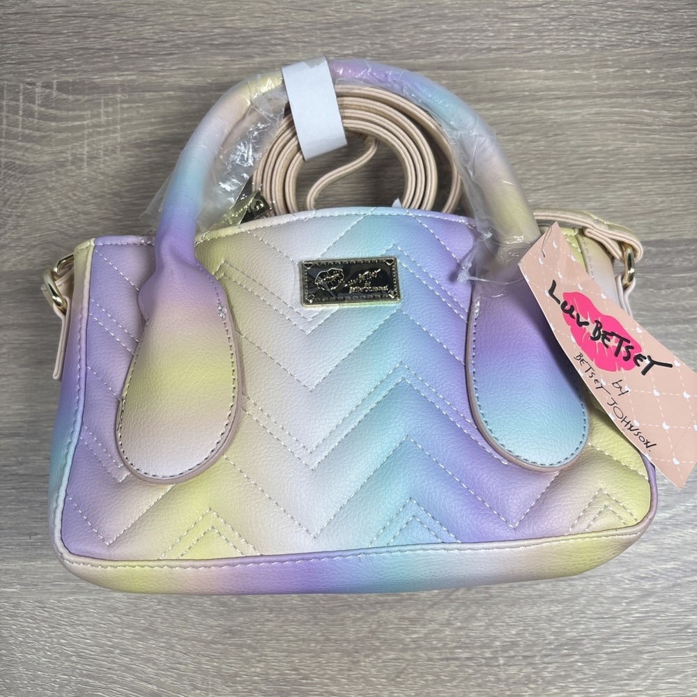 NWT Luv Betsey by Betsey Johnson LBPIXIE Mini Satchel Crossbody Bag Rainbow